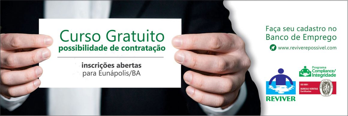 Eunápolis(BA): Curso Gratuito com possibilidade de contratação